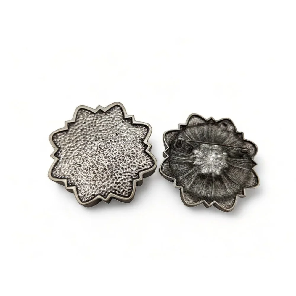 Vintage Rhinestone And Marcasite Flower Brooch Pin Convèrts Lid To Trinket Box